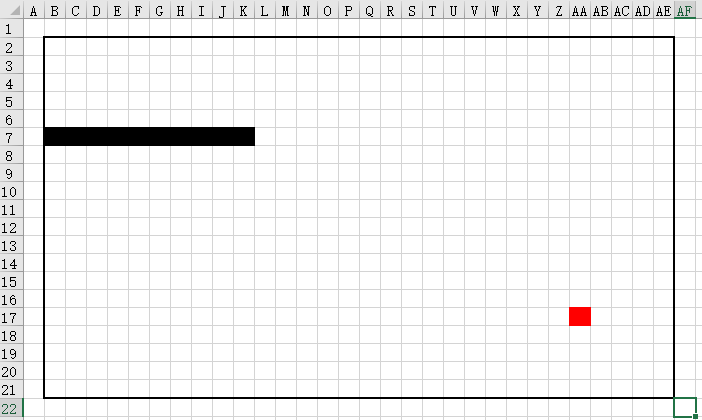 Excel+VBA制作小游戏：贪吃蛇