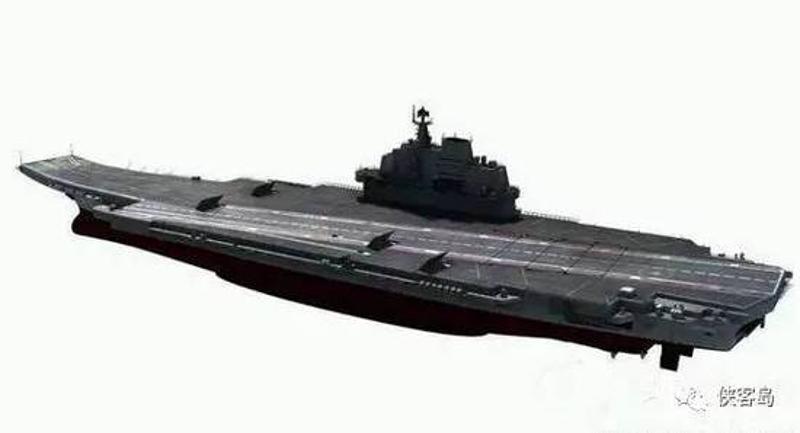 互联网流传的首艘国产航母设想图 。